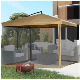Outsunny Ampelschirm 295 x 295 cm Beige