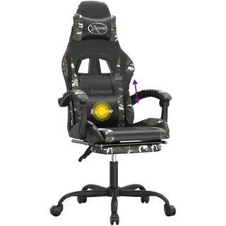 vidaXL Gamingstuhl mit Fußstütze Schwarz Tarnfarben