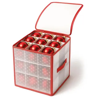 com-four® Aufbewahrungsbox für 27 Weihnachtskugeln - Christbaumschmuck-Sortierbox - Christbaumkugeln- und Weihnachtsdeko-Organizer - Aufbewahrung für Weihnachtsschmuck