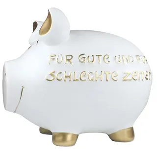 KCG Spardose Für gute & schlechte Zeiten Keramik Weiß