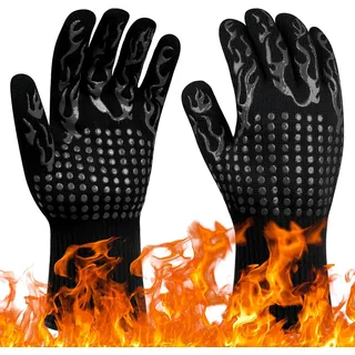 Grillhandschuhe Hitzebeständig mit 800°C, Feuerfeste Handschuhe, Backhandschuhe,