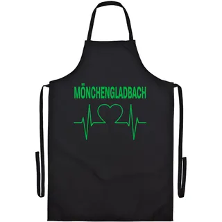 multifanshop Grillschürze - Mönchengladbach - Herzschlag - Druck grün - Schürze