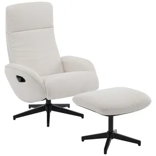 Xora Relaxsesselset, Schwarz, Beige, Metall, Textil, 77x107x75 cm, Liegefunktion, Relaxfunktion, Wohnzimmer, Sessel, Relaxsessel
