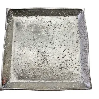 Riffelmacher Deko Teller quadratisch 70752 - Silber 28x28cm - Schönes Dekotablett Weihnachten Dekoration Herbst