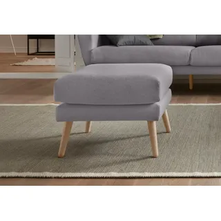Hocker OTTO HOME "Bille", grau (stone), B:58cm H:45cm T:58cm, Struktur (100% Polyester);Struktur fein (100% Polyester);Samtoptik (100% Polyester);Luxus-Microfaser weich (100% Polyester), Hocker, Sitzhocker, mit Eiche-Beinen, Design by Morten Georgsen