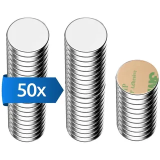 ECENCE Magnet Neodym Klebe-Magnete 50x selbstklebend Magnet rund (50-St) 8x1mm