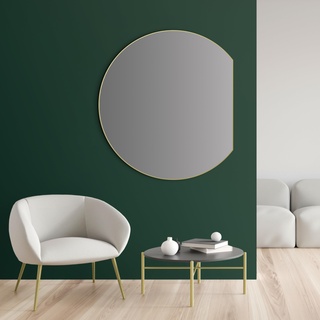 Talos Picasso Spiegel Gold Ø 100 cm - mit hochwertigem Aluminiumrahmen für stilvolles Ambiente - Perfekter Badezimmerspiegel Rund, der Eleganz und Funktionalität vereint