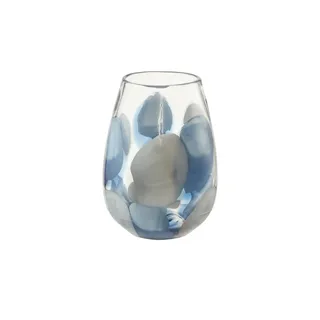 HOME STORY Vase   , blau , Glas , Maße (cm): H: 21  Ø: 15