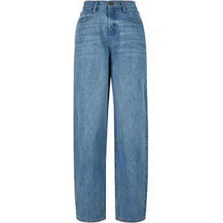 Bequeme Jeans URBAN CLASSICS "Urban Classics Damen Ladies High Waist 90 ́S Wide Leg Denim Pants" Gr. 31, Normalgrößen, blau (midstone washed) Damen Jeans
