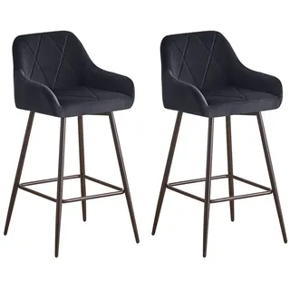JYMTOM Barhocker Barstuhl mit Armlehne Gepolsterter Tresenhocker Bistrohocker (2 St), Outdoor Diamant Design Hocker, Schwarz schwarz