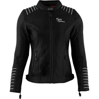 Rusty Stitches Amanda, Lederjacke Damen - Schwarz/Weiß - 40