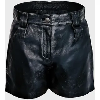 Be  Noble Bundfaltenhose Leder Shorts im eleganten Style schwarz 34xShort