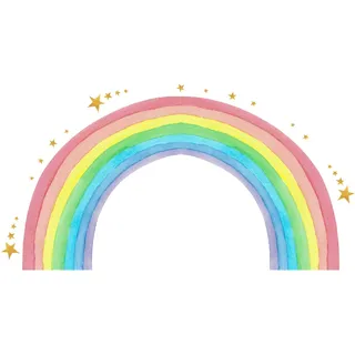 AMOYER Große Regenbogen-Wandaufkleber Regenbogen-Wandaufkleber Selbstklebende Regenbogen-Wanddekoration für Kinderzimmer Arbeitszimmer Babyzimmer