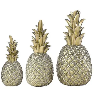 Ananasfiguren Aus Kunstharz Für Die Schlafzimmerdekoration, 3-teilig, Künstliches Obst, Ananas-accessoires, Champagnerfarben, Groß + Mittel + Klein
