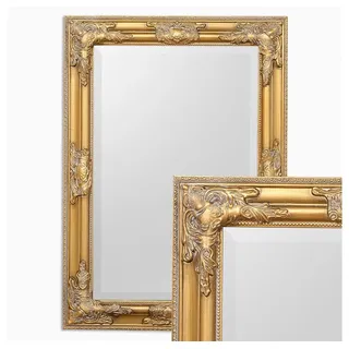 LebensWohnArt Wandspiegel Eleganter Barock Spiegel BESSA 70x50cm gold-antik Holzrahmen