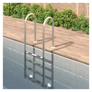 vidaXL Poolleiter silber 54x38x184,5 cm
