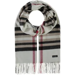 FRAAS Cashmink Schal 56 x 200 cm - Weicher als Kaschmir - Made in Germany - Schal kariert für Damen und Herren - Perfekt für Herbst und Winter Weiß - Einheitsgröße