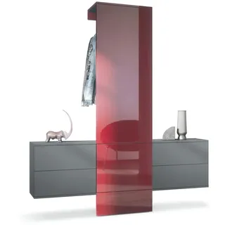 Vladon Garderoben-Set Carlton 157 x 193 x 35 cm Rot