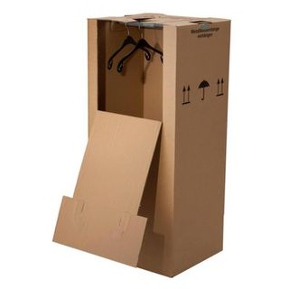 BB-Verpackungen Umzugskartons Kleiderbox, 2-wellig, belastbar bis 60kg, Innenmaße 60 x 51 x 135cm