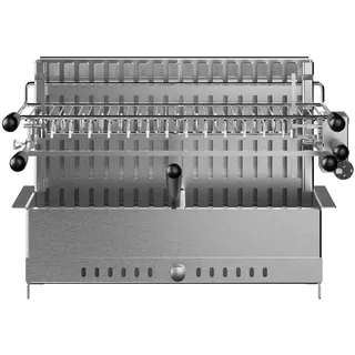 WMF Outdoor-Küche Outdoor-Küche Einbau-Grill, 66 x 47.5 x 43.5 cm, Edelstahl, silber, dreistufiger Holzkohlegrill, inkl. 8x Edelstahlspieße / Auffangschale