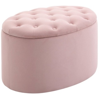 HOMCOM Sitzbank Sitzbank ovalförmig mit Stauraum rosa