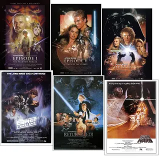 Star Wars Poster 6er-Set Episode I, II, III, IV, V, VI