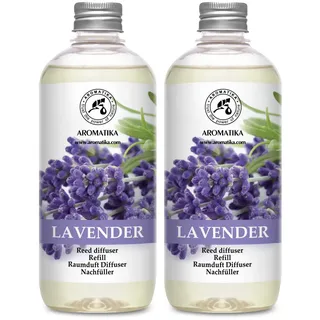 Raumduft Nachfüller Lavendel 2x500ml – Lavendelduft für Duftdiffusor | Raumduft Nachfüller mit Lavendel Öl, Zimmerduft, Lufterfrischer, für Aromatherapie, Haus, Bad, Büro, Boutique