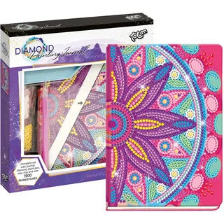 Totum Diamond Painting Journal: Diamantbastelset Notizbuch Pink Mandala mit über 1500 Strasssteinen