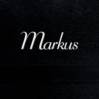 Badehandtuch mit Namen Markus bestickt, 70x140 cm, schwarz, extra flauschige 550 g/qm Baumwolle (100%), Handtuch mit Namen besticken, Badetuch mit Bestickung