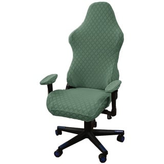 LIFEDX Gamingstuhl-Bezüge Gaming Stuhl bezug 4 Stück,Bürostuhl Drehstuhl Bezug mit Armlehnen/Stuhlrücken Bezug,Dehnbare Stuhl Bezüge für Computer-Spielstuhl, Racing-Stil,Bürostuhl-Ohne Stuhl-Green