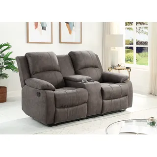Atlantic Home Collection 2-Sitzer "Cicero", grau (dunkelgrau), B:173cm H:99cm T:99cm, ATLANTIC HOME COLLECTION, Sofas, mit Relaxfunktion, Federkern und Getränkehalter