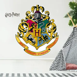 Wandtattoos von Harry Potter - Hogwarts Wappen Wandtattoo Zauberwelt Kunst (90 cm Höhe x 75 cm Breite)