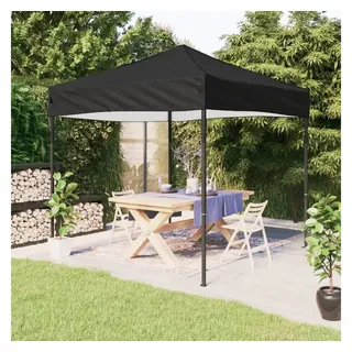 furnicato Partyzelt Faltbares 292x292x245 cm Schwarz mit Stahlrahmen, UV-beständiger Gartenschirm, wasserabweisend und leicht klappbar schwarz 292 cm x 292 cm