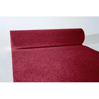 Mank Tischläufer Airlaid Lias in Bordeaux, 40 cm x 24 m | 1 Stück | Tischtuch Tischband Ornamente