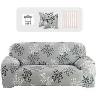 Lydevo Sofabezug 2 Sitzer Stretch Sofahusse Elastischer Sofabezug Spandex Sofa Überzug mit 2 Kissenbezug Anti-Rutsch Waschbar Sofa Protection Cover Schonbezug Couch,Herbstblatt