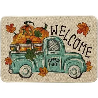 Kürbisse Lastwagen Willkommen Herbst Fußmatte Ahornblätter 40x60 cm