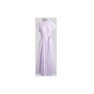 Tailliertes Hemdblusenkleid aus reiner Baumwolle, Flieder, 36