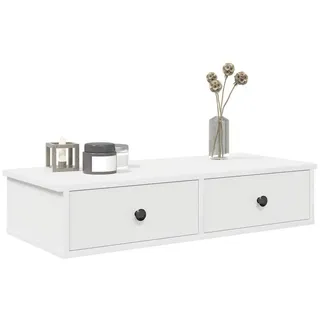 vidaXL Wandregal mit Schubladen 80 x 34 x 17 cm Weiß