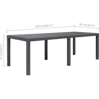 vidaXL Gartentisch 220 x 90 x 72 cm Braun