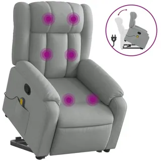vidaXL Massagesessel mit Aufstehhilfe Stoff 92 x 98 x 0 cm Grau