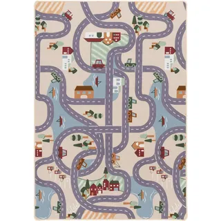 Snapstyle Fun Town Kinderteppich 160 x 160 cm Beige