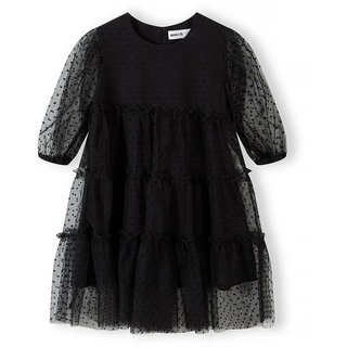 MINOTI Partykleid Mehrlagiges Kleid mit Flockprint (3y-14y) schwarz 98-104cm