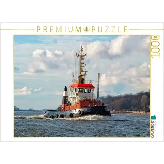 CALVENDO Puzzle Schlepper Hafen Hamburg | 1000 Teile Lege-Größe 64 x 48 cm Foto-Puzzle für glückliche Stunden