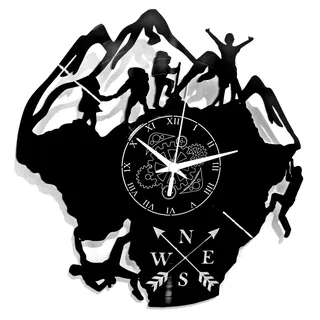 Instant Karma Clocks | Bergsteiger WandUhr mit Kletterer-Motiv – Wanddeko für Outdoor-Fans & Abenteurer | Geräuschlosem Quarzwerk | Geschenkidee für Küche, Schlafzimmer, Wohnzimmer