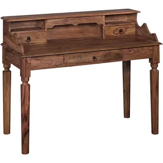 FineBuy Schreibtisch Sheesham Massivholz 115 x 100 cm