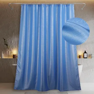Bling Bling Duschvorhang mit blauen Glitzer 183 cm