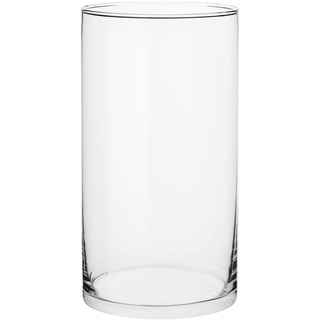TREND FOR HOME Bodenvase Groß 29 cm Glasvase Zylinder Glasvase Groß Vase für Osterstrauch Klarglas Bodenvase für Pampasgras Transparent Rund Modern Glaszylinder | 4900 ml | Ø 15.8 cm | Magnolia