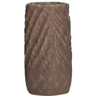 INNA-Glas Dekovase Vase Davine aus Keramik, Maserung, Terracotta, 20cm, Ø11cm rosa