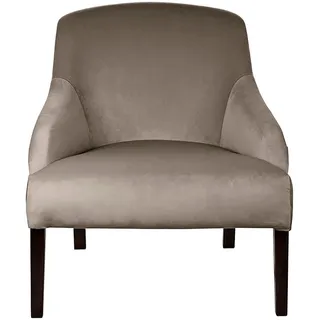Loungesessel FINK "Sessel" Sessel Gr. Samtvelours VELVET, braun Loungesessel mit schmalen Armlehnen, massive Holzbeine in Buche schwarz