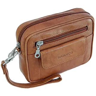 Leder Herren Handgelenktasche kleine Herrentasche Gürteltasche Festivaltasche (Natur) - S